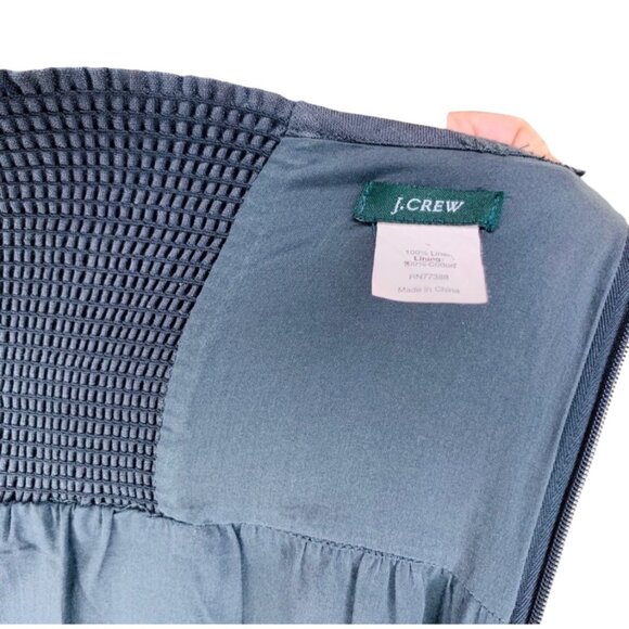 J.Crew Gray Halter Dress Barbiecore Coquette Womens Linen Size L - Picture 5 of 8